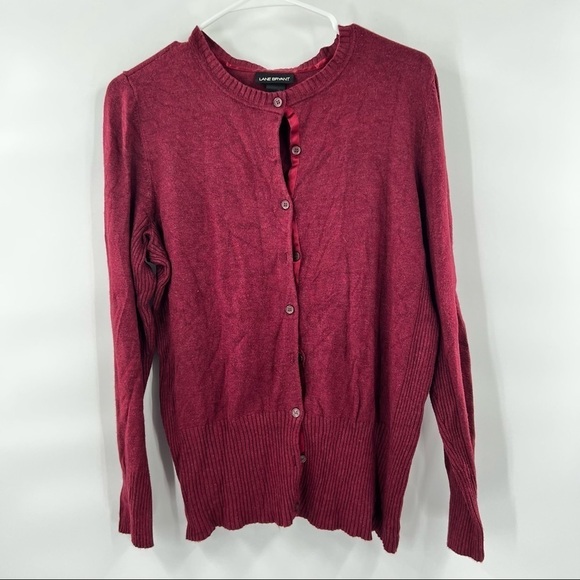 Lane Bryant red cardigan sweater 14/16 - Picture 1 of 10